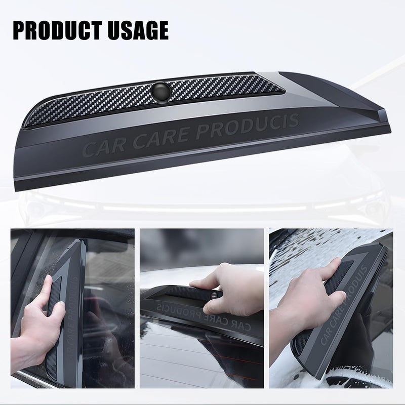 Sandfren Car Window Squeegee, Silicone Vehicle Glass Water Cleaning Wiper Blade for Drying, Professional Automotive Mirror Scraper Cleaner Accessories, Universal for SUV, Sedan, Truck - Image 4